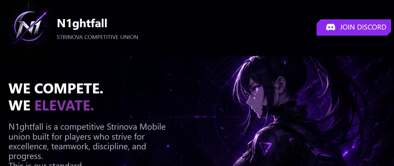 Image of the n1ghtfall community homepage